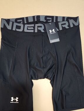 Under Armour Black Compression Shorts with Grey Branded Waistband